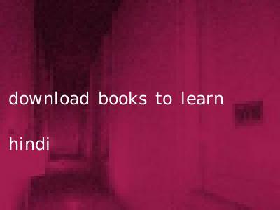 download books to learn hindi