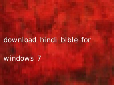 download hindi bible for windows 7