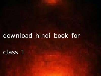download hindi book for class 1