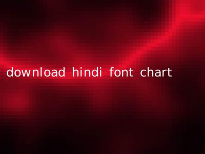 download hindi font chart