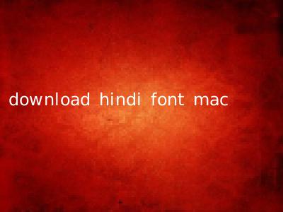 download hindi font mac