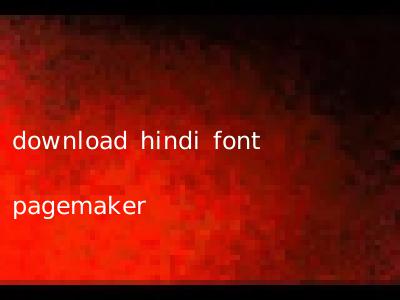 download hindi font pagemaker