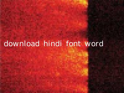 download hindi font word
