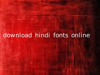 download hindi fonts online