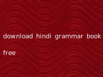 download hindi grammar book free
