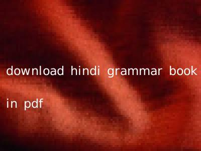 download hindi grammar book in pdf