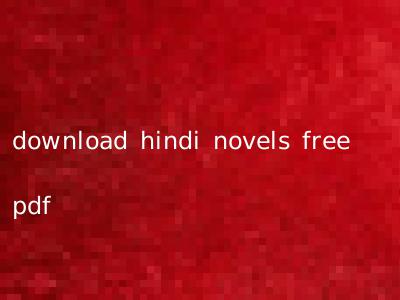 download hindi novels free pdf