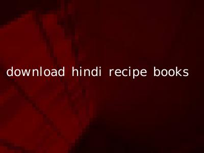 download hindi recipe books