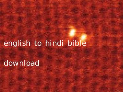 english to hindi bible download