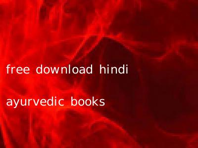 free download hindi ayurvedic books