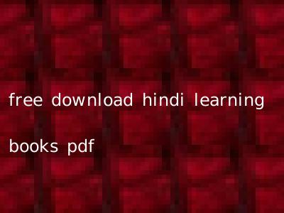 free download hindi learning books pdf