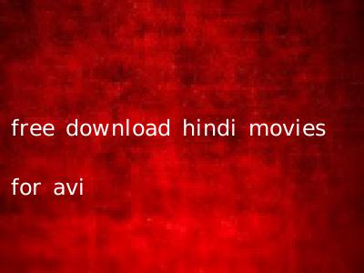 free download hindi movies for avi