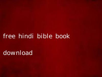 free hindi bible book download