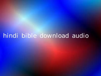 hindi bible download audio