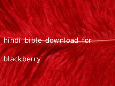 hindi bible download for blackberry