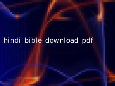 hindi bible download pdf