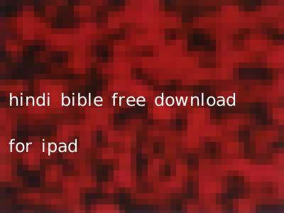 hindi bible free download for ipad