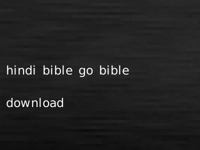 hindi bible go bible download