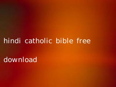 hindi catholic bible free download