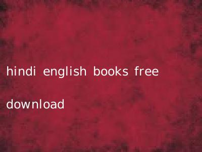 hindi english books free download