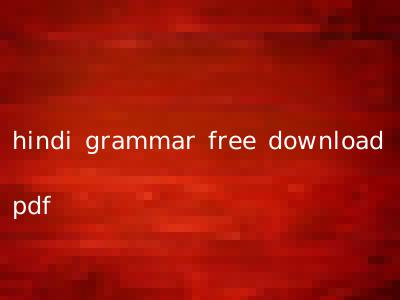 hindi grammar free download pdf