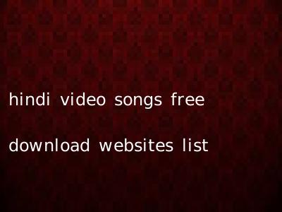 hindi video songs free download websites list