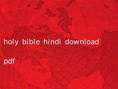 holy bible hindi download pdf