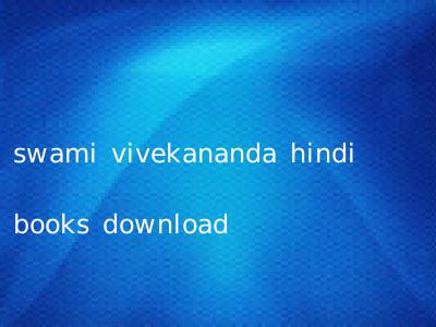 swami vivekananda hindi books download