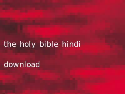the holy bible hindi download
