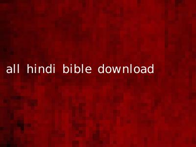 all hindi bible download