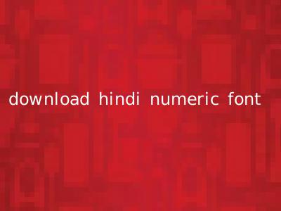 download hindi numeric font