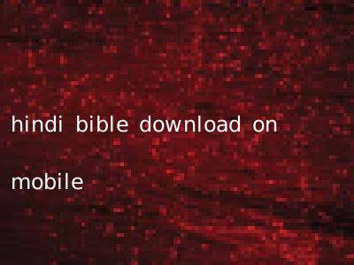 hindi bible download on mobile